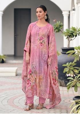 Pink Embroidererd Georgette Salwar Kameez With Dupatta