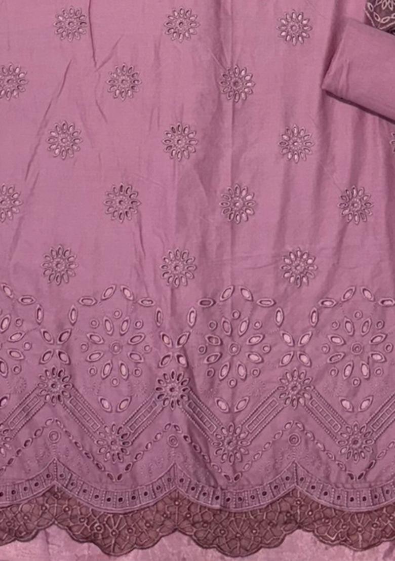 Pink Embroidered Cotton Pakistani Salwar Kameez With Dupatta
