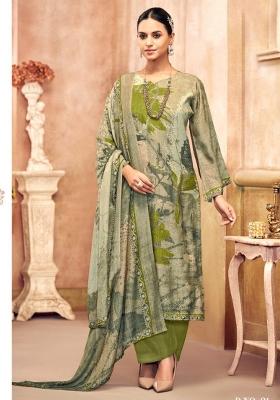 Green Crepe Embroidered Salwar Suit