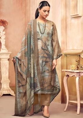 Yellow Crepe Embroidered Salwar Suit