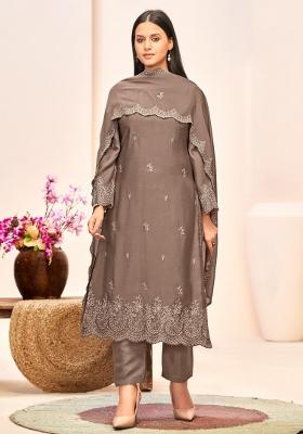 Black Crepe Zari Work Salwar Suit