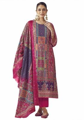 Multi Color Embroidered Cotton Dress Material
