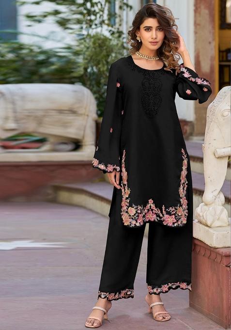 Beige Embroidered Cotton Salwar Kameez