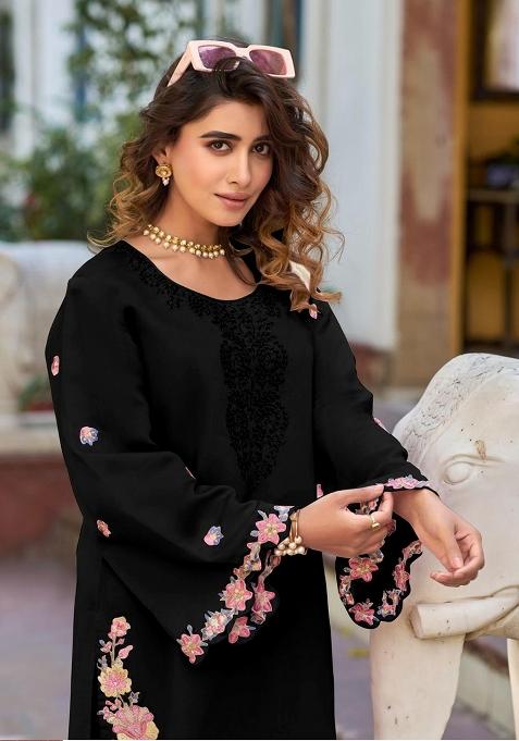 Beige Embroidered Cotton Salwar Kameez