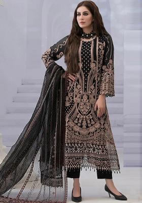 Chiku Zari Sequence Embroidery Georgette Kurta Set With Dupatta