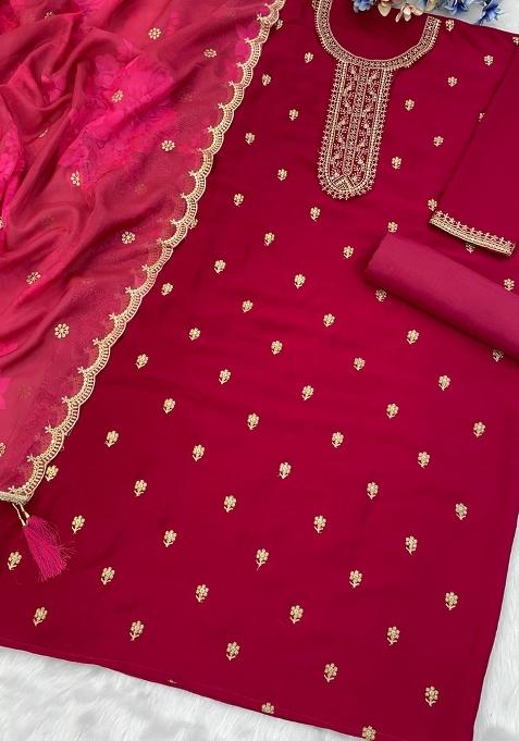 Pink Embroidered Silk Salwar Suit