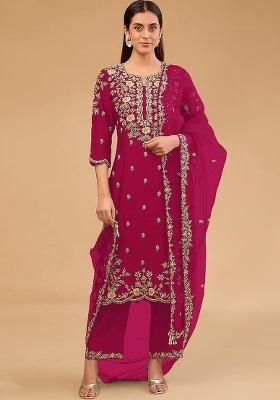 Pink Embroidered Silk Salwar Suit