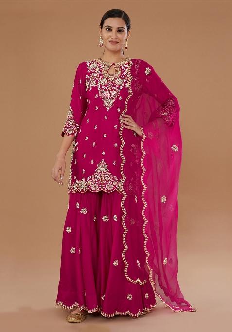 Pink Embroidered Silk Salwar Suit