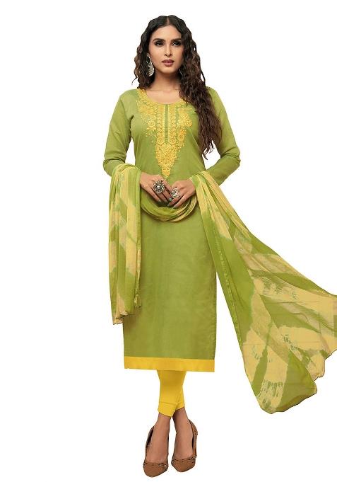 Light Green Embroidered Cotton Pakistani Suit Set