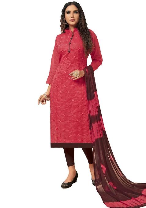 Pink Chikankari Blended Pakistani Suit Set