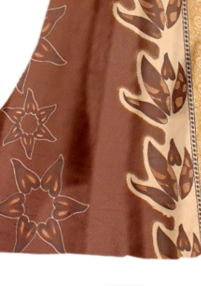 Brown Printed Crepe Punjabi Suit - Indya