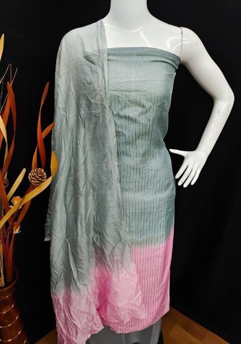 Multicolor Embroidered Cotton Blend Dress Material