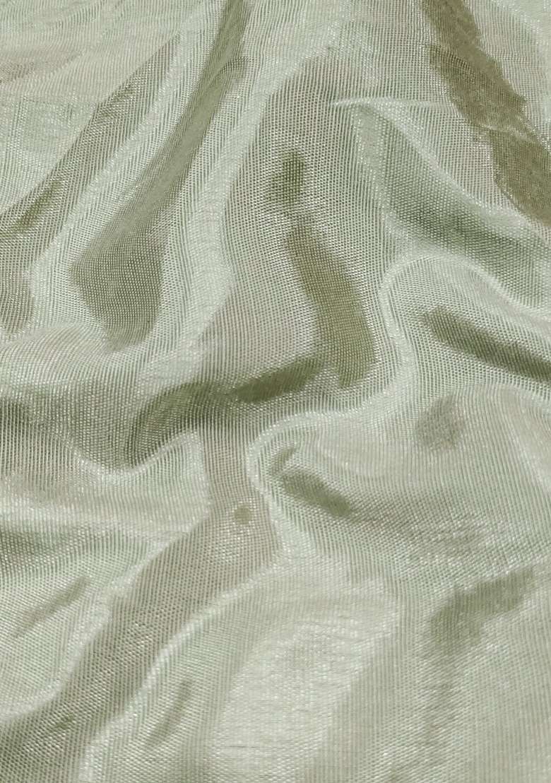 Grey Embroidered Oragnza Dress Material - Indya