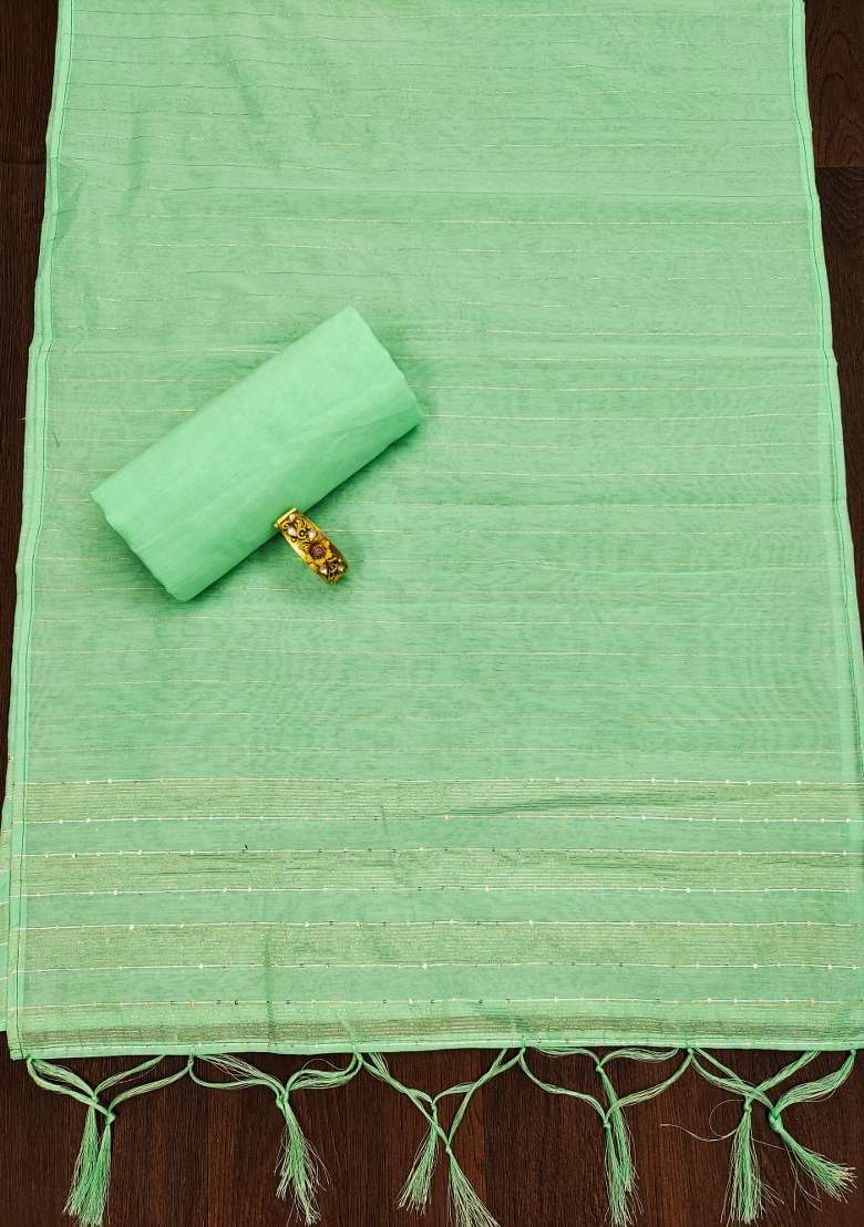 Pista Green Striped Cotton Straight Kurta Set - Indya