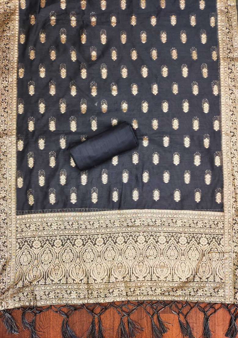 Grey Jacquard Blended Straight Kurta Set - Indya