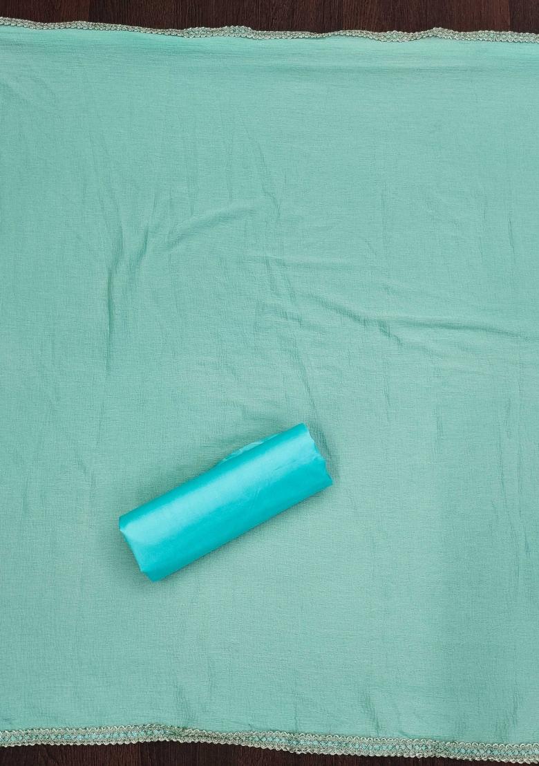 Sea Green Embroidered Jacquard Dress Material