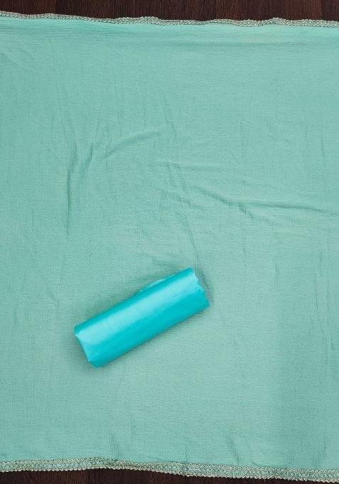 Sea Green Embroidered Jacquard Dress Material