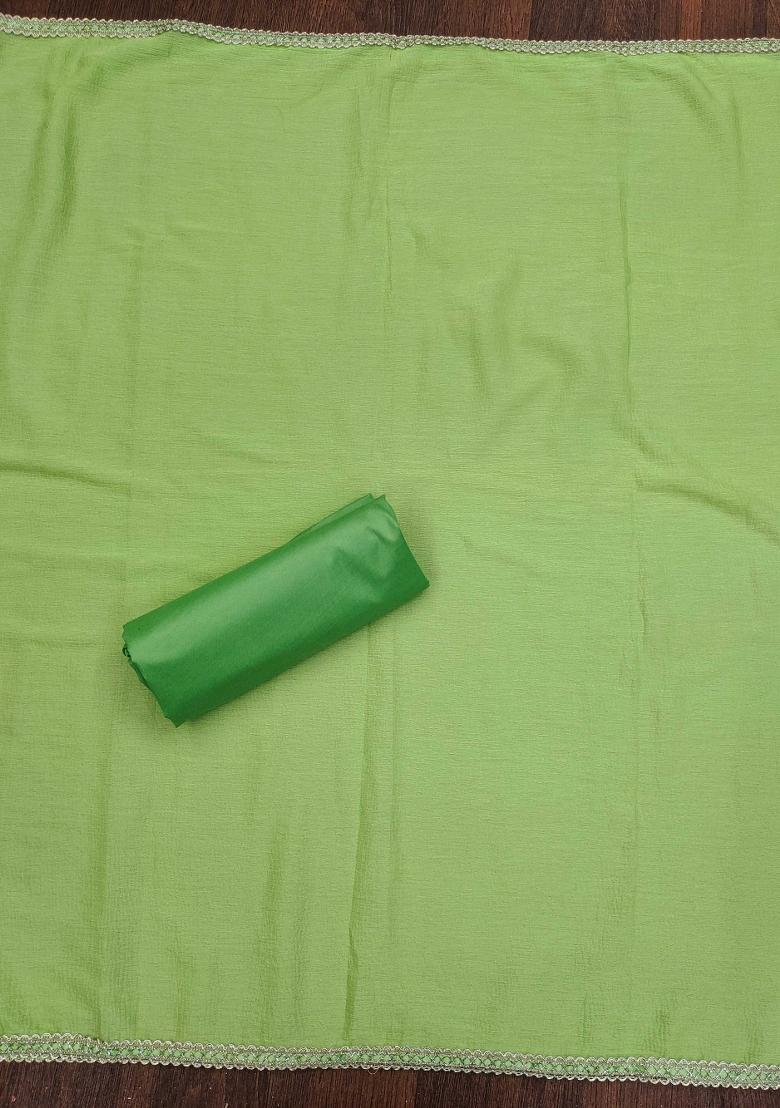 Pista Green Embroidered Jacquard Dress Material - Indya