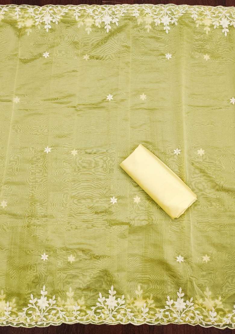 Off White Embroidered Chanderi Straight Kurta Set - Indya