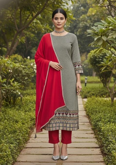 Black Embroidered Jacquard Dress Material