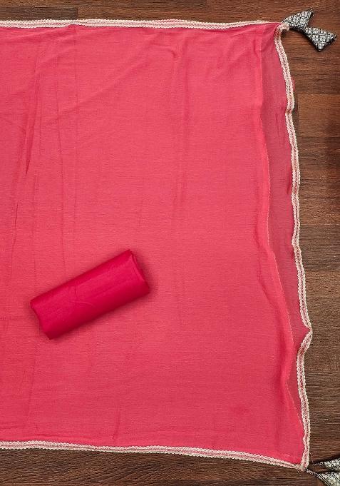 Navy Blue Embroidered Jacquard Dress Material