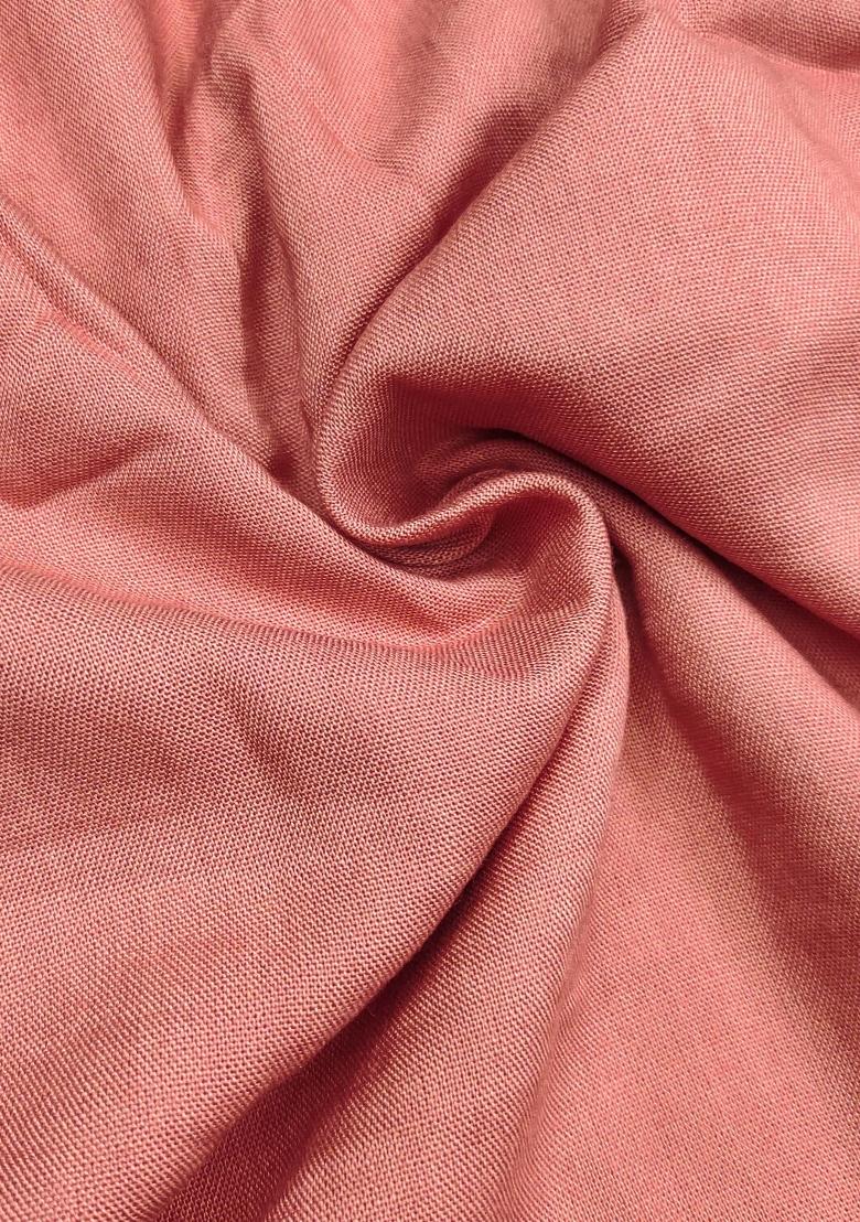 Peach Embroidered Silk Dress Material