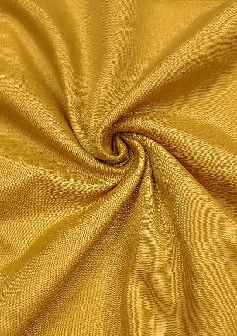 Yellow Embroidered Viscose Dress Material