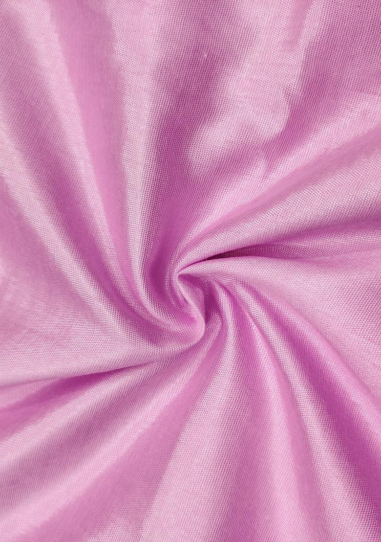 Baby Pink Embroidered Oragnza Dress Material - Indya