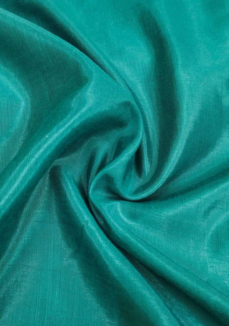Teal Embroidered Silk Blend Straight Kurta Set - Indya