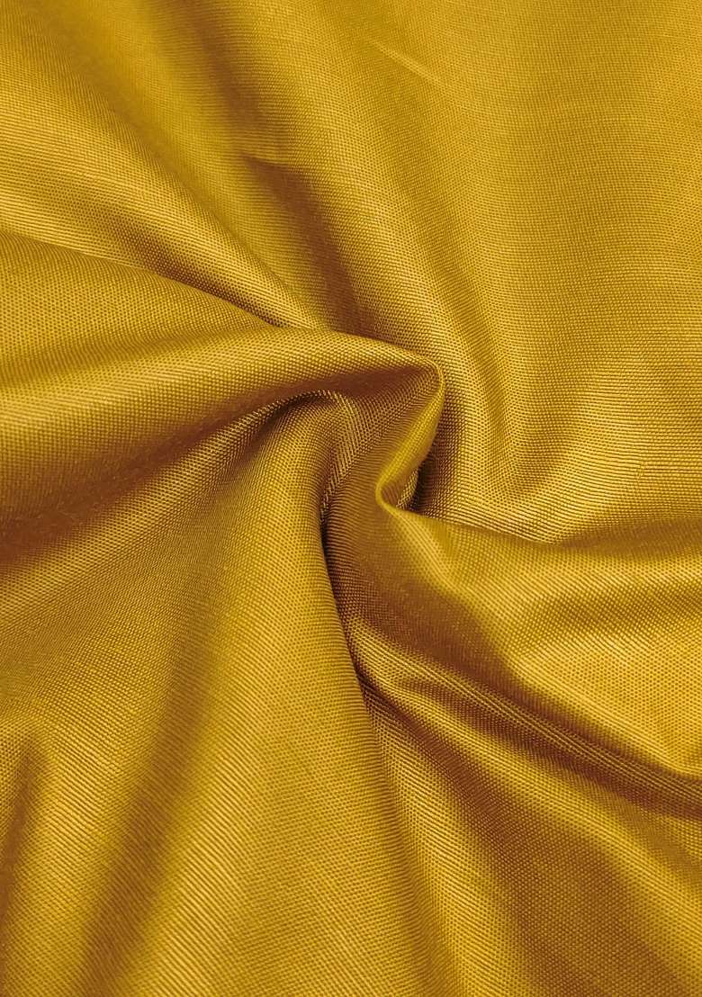 Mustard Embroidered Silk Dress Material - Indya