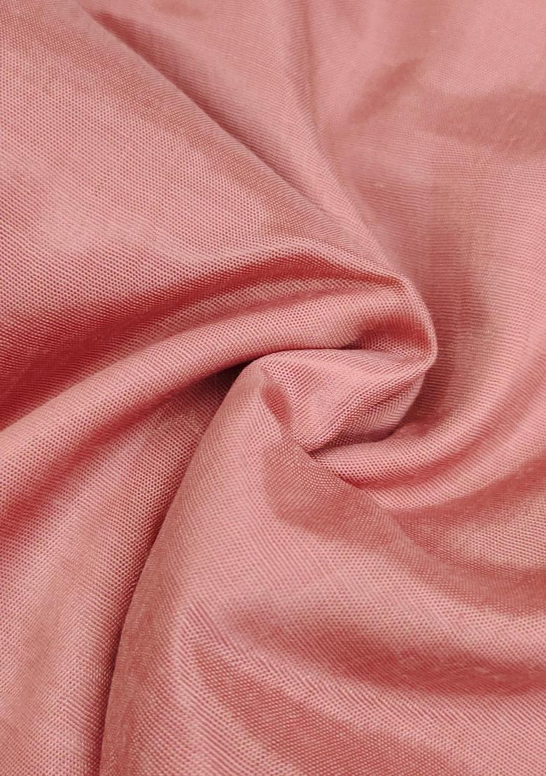 Pink Embroidered Silk Dress Material - Indya