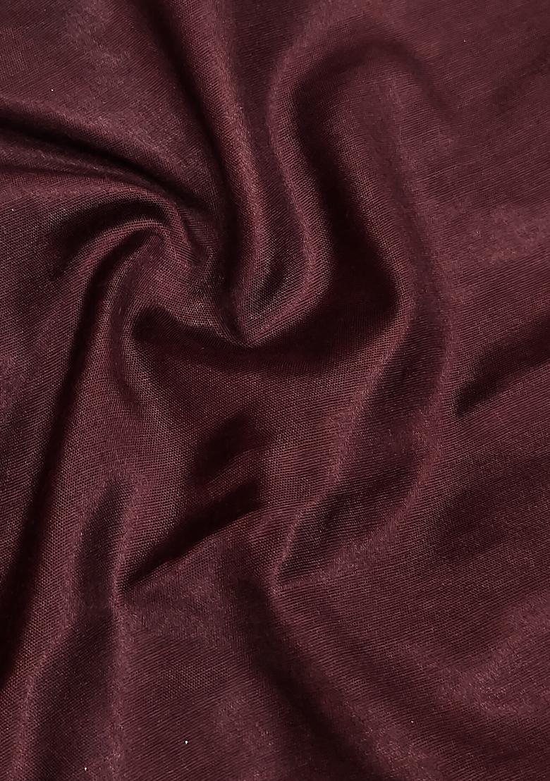 Maroon Embroidered Oragnza Dress Material - Indya