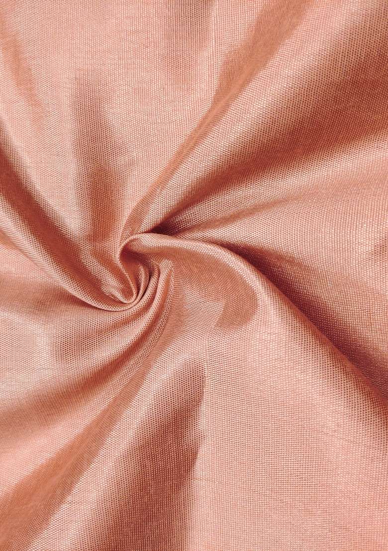 Peach Embroidered Oragnza Dress Material - Indya