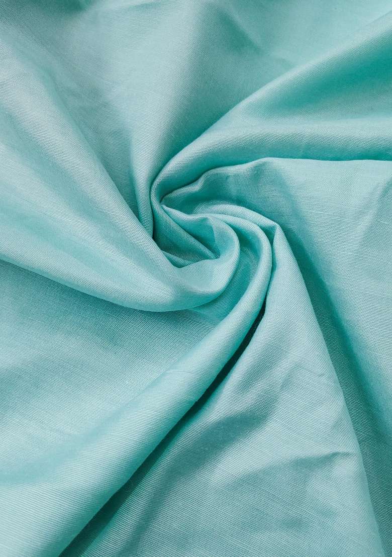 Sea Green Embroidered Silk Blend Dress Material - Indya