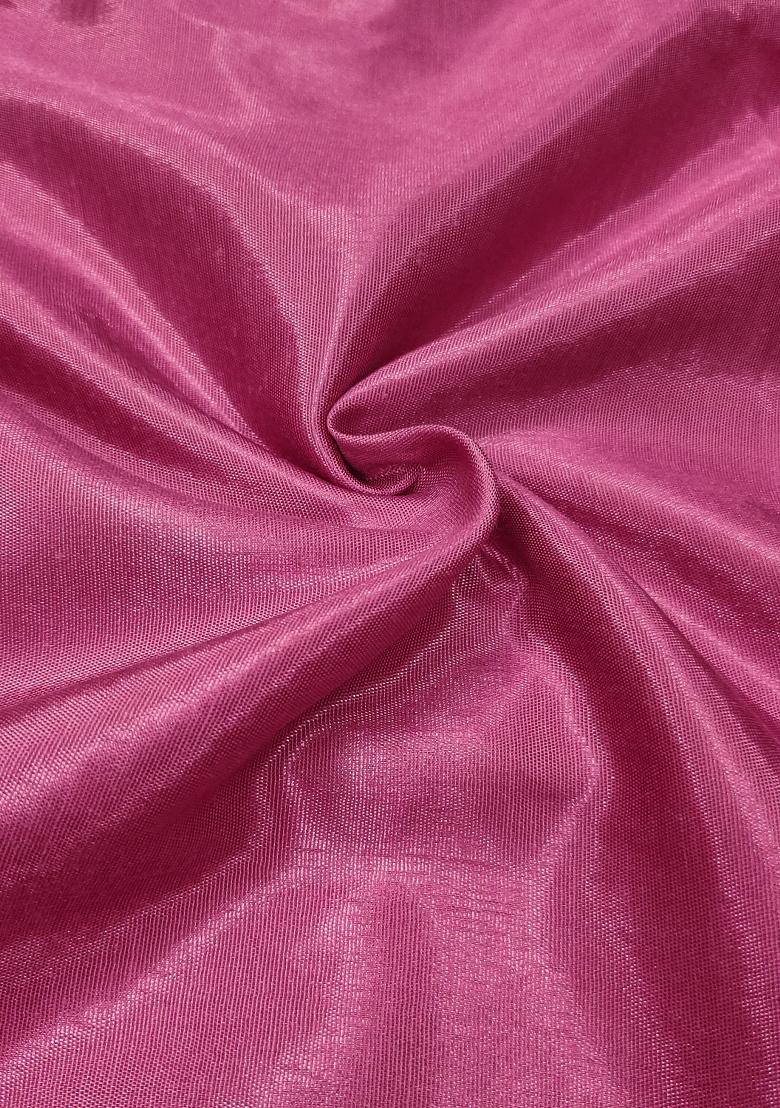 Pink Embroidered Viscose Dress Material