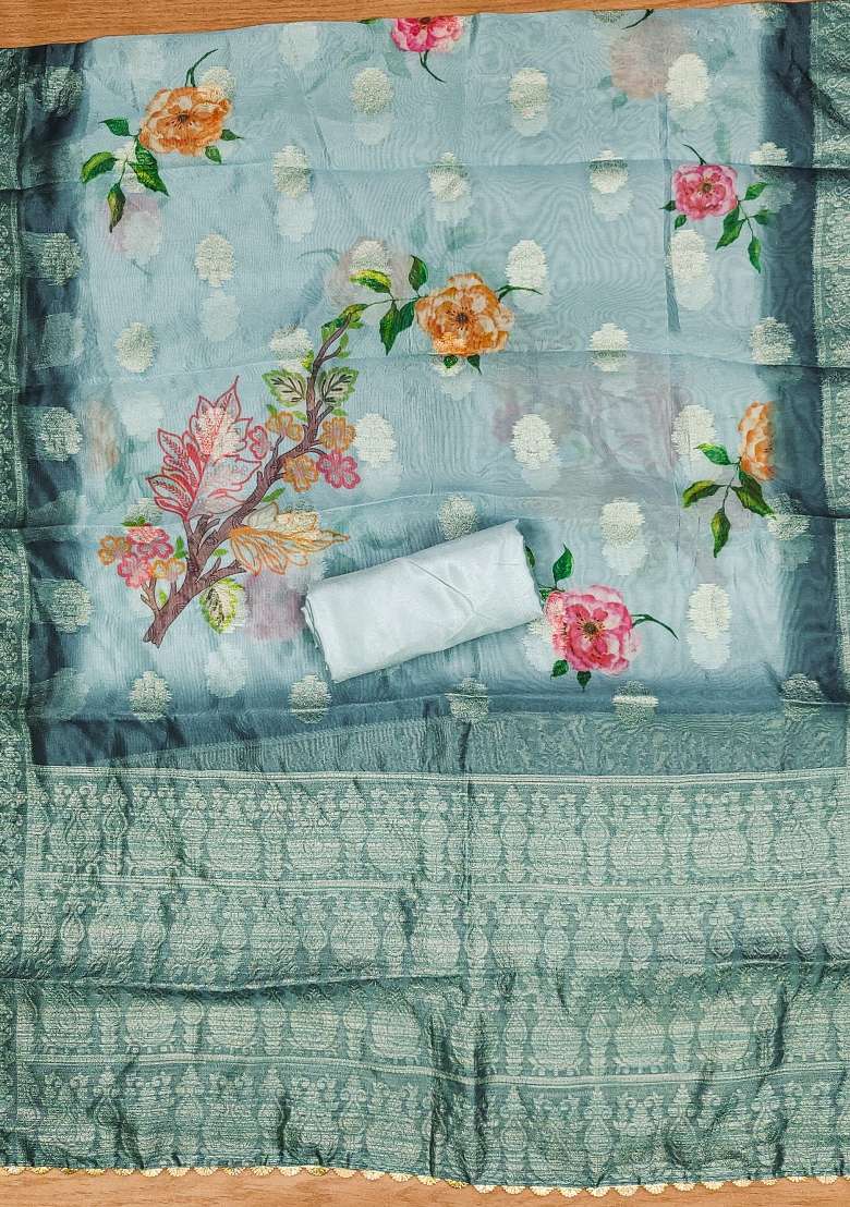 Sea Green Embroidered Silk Straight Kurta Set - Indya