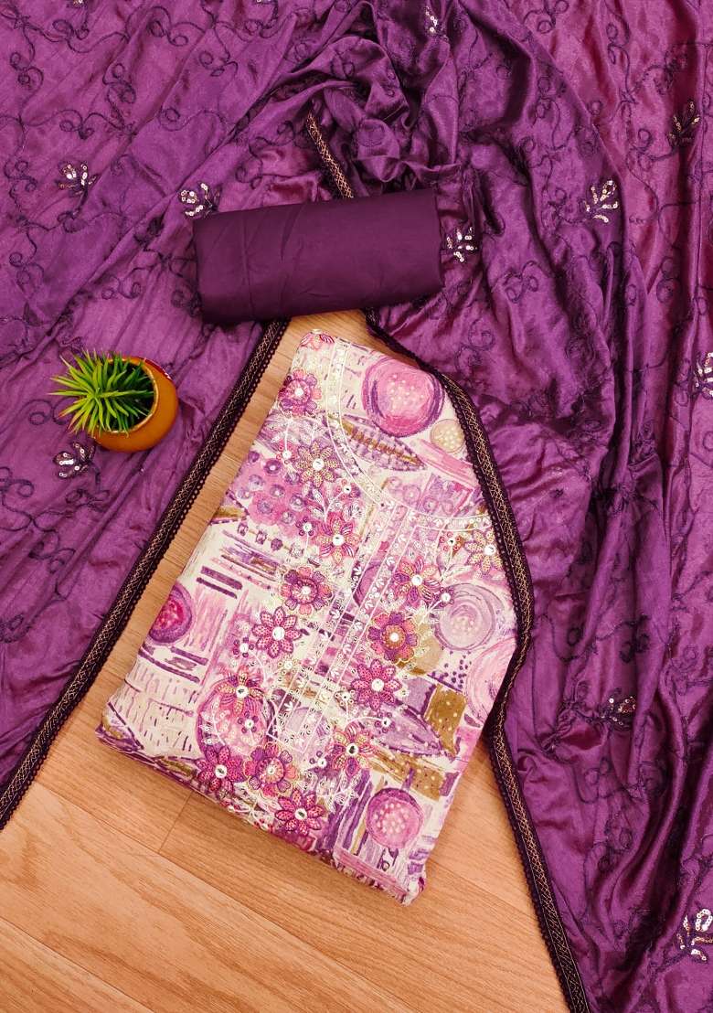 Multicolor Embroidered Cotton Straight Kurta Set - Indya