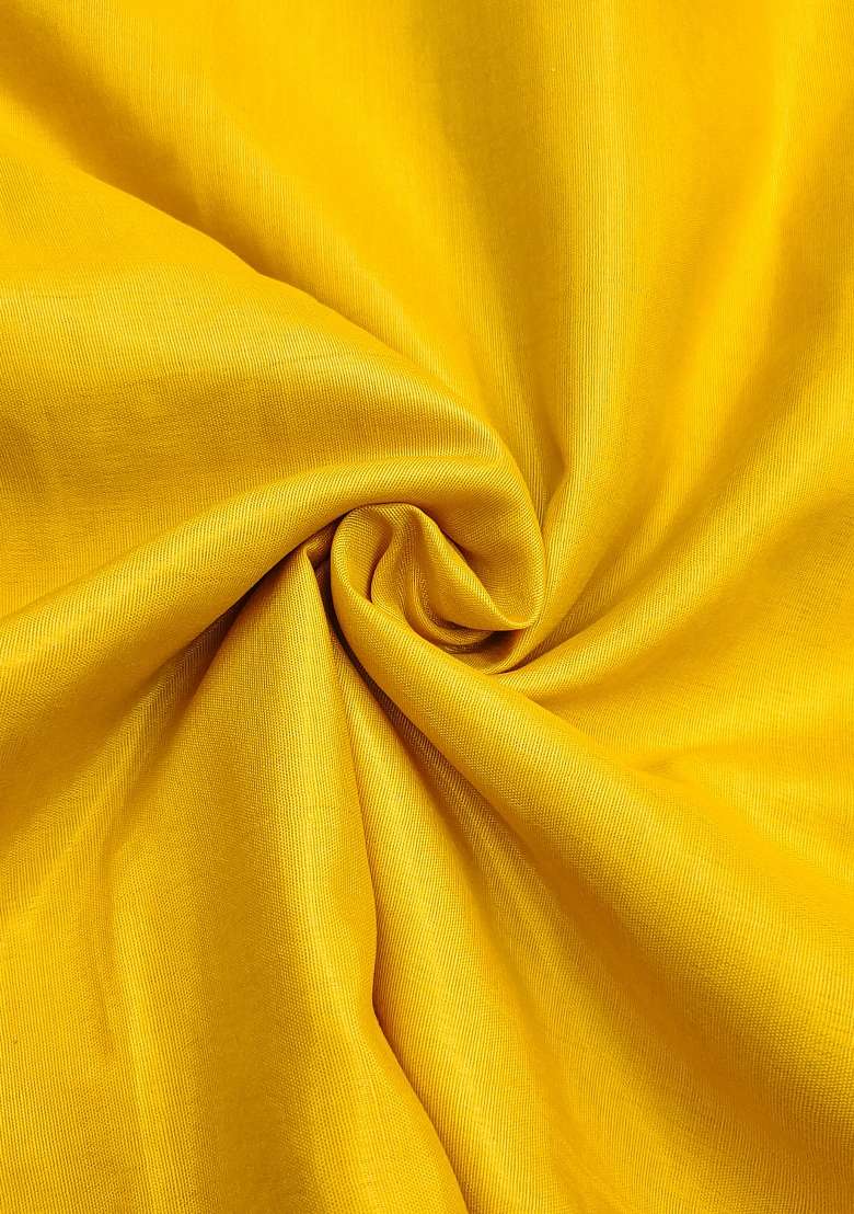 Yellow Embroidered Silk Blend Straight Kurta Set - Indya