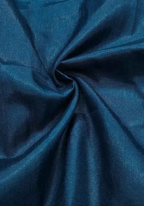 Teal Blue Embroidered Viscose Dress Material