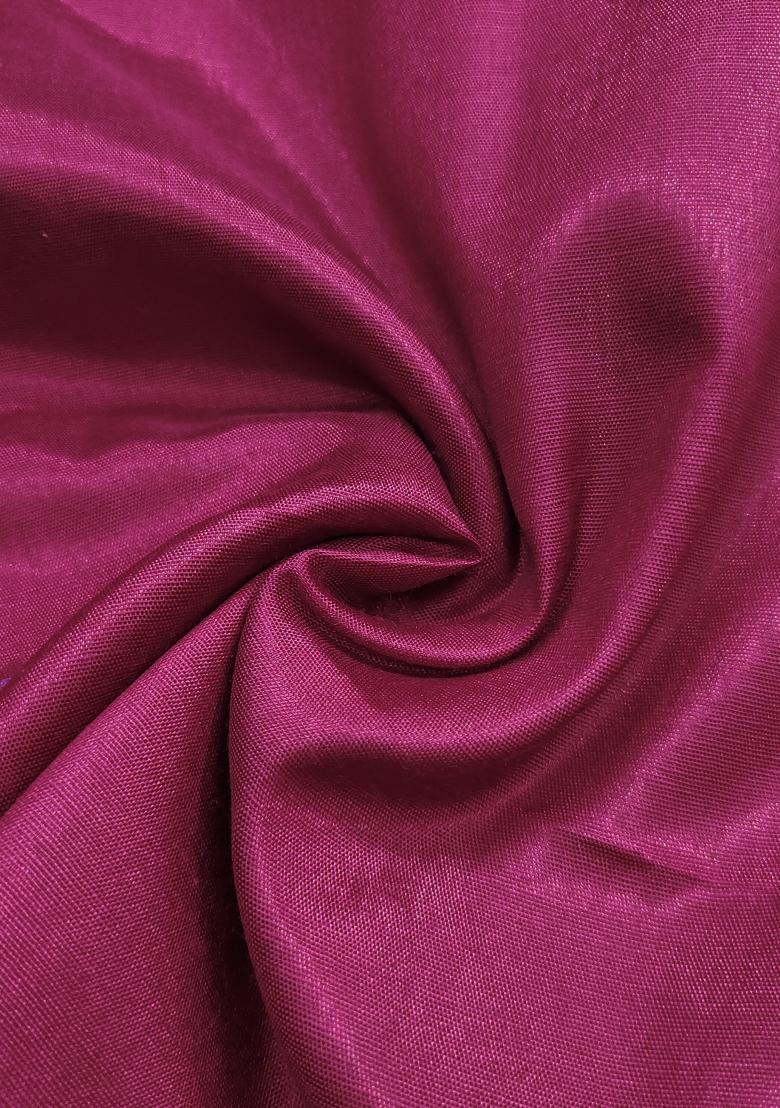 Magenta Embroidered Cotton Blend Dress Material - Indya