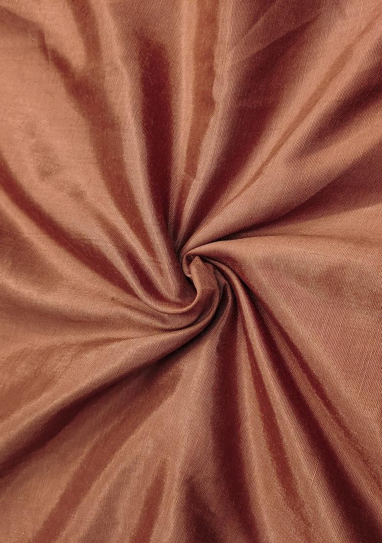 Brown Embroidered Viscose Dress Material