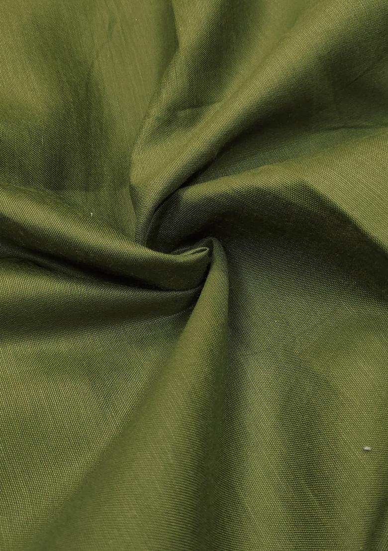 Green Embroidered Blended Dress Material