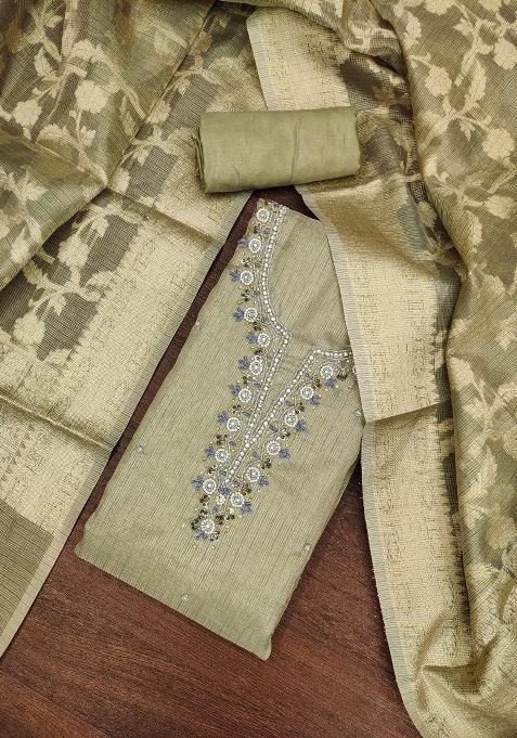 Sea Green Embroidered Viscose Straight Kurta Set