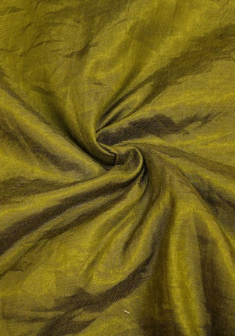 Green Embroidered Blended Dress Material