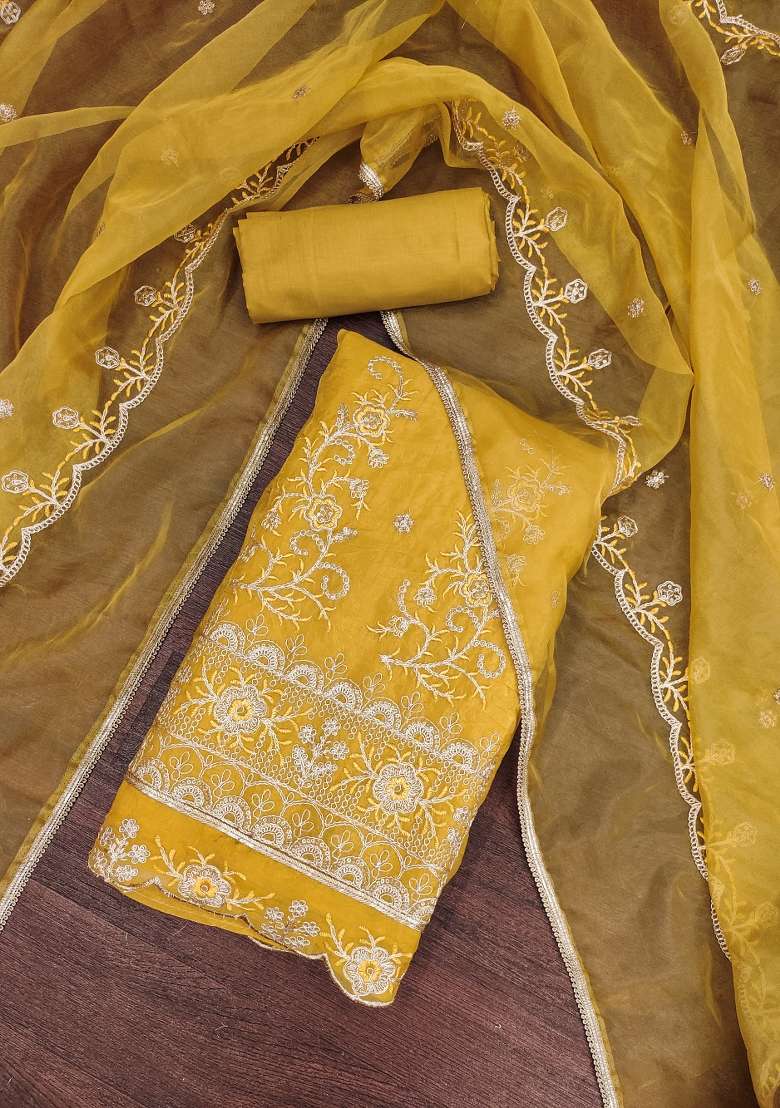 Beige Embroidered Blended Straight Kurta Set - Indya