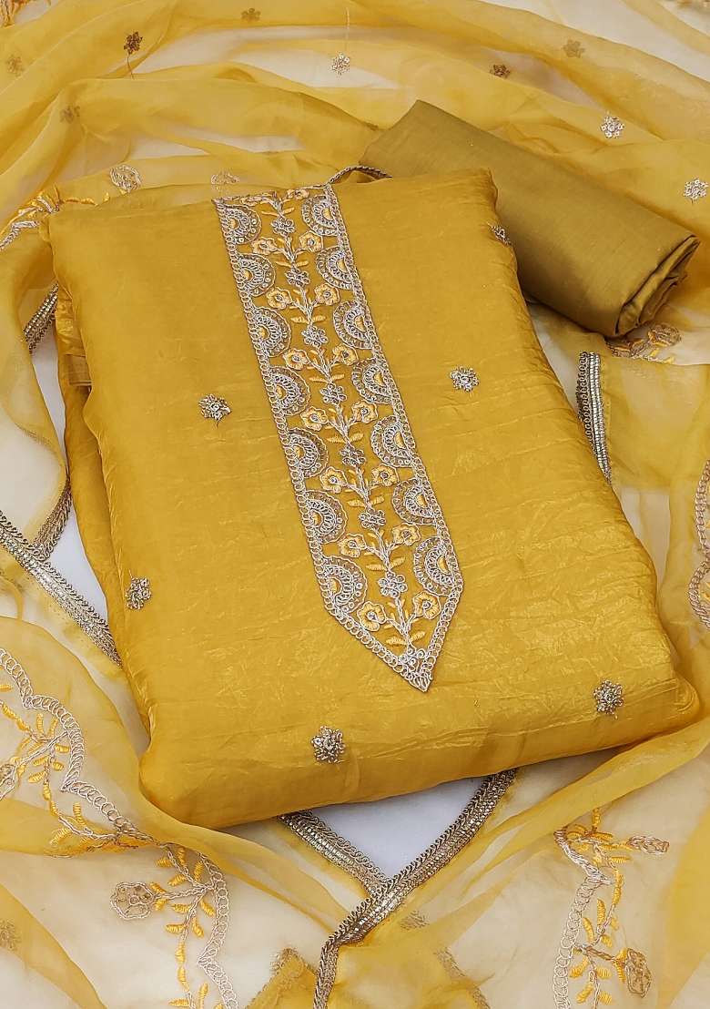 Beige Embroidered Blended Straight Kurta Set - Indya