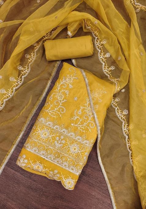 Beige Embroidered Blended Straight Kurta Set