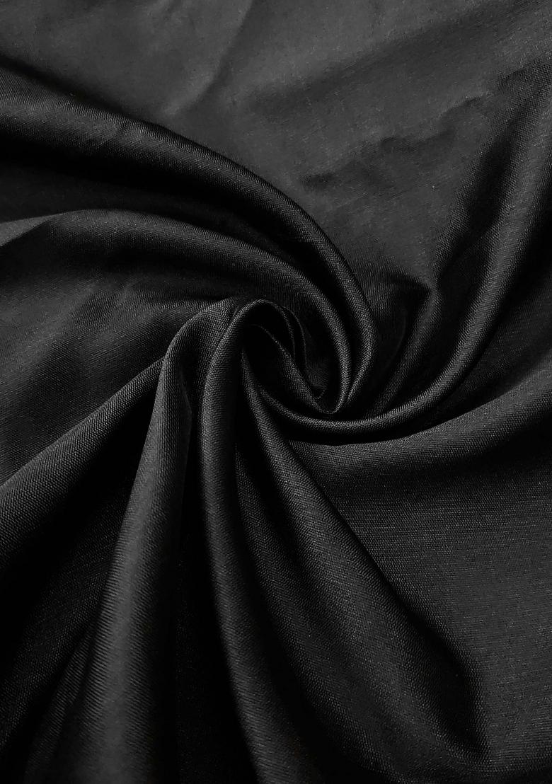 Black Embroidered Silk Dress Material - Indya