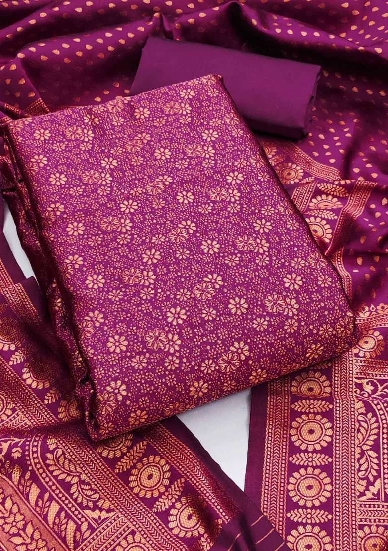Pink Jacquard Silk Blend Straight Kurta Set - Indya