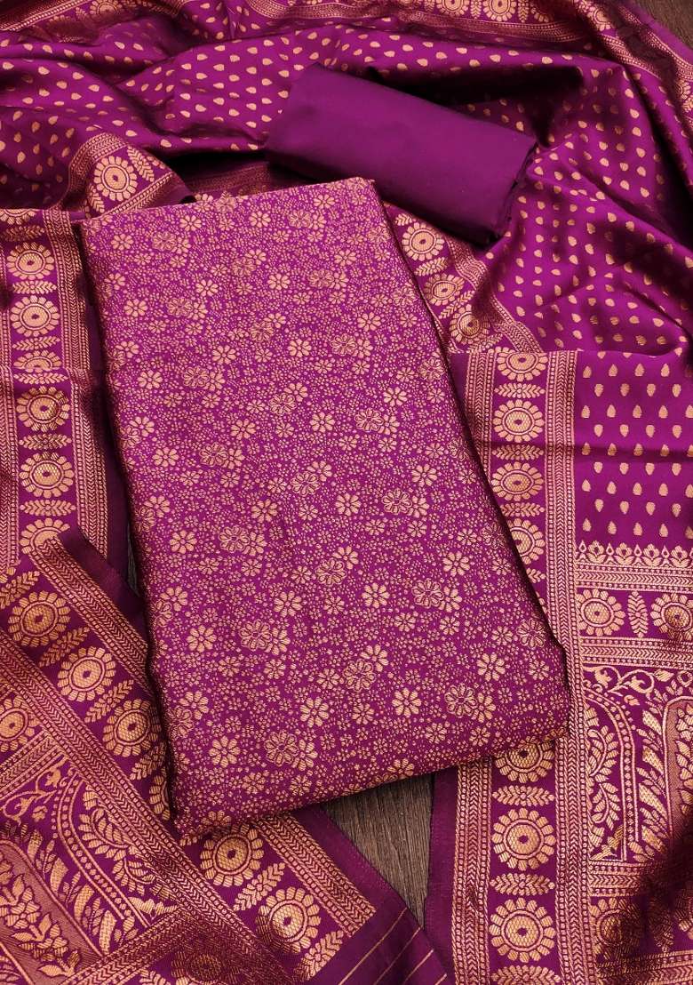Pink Jacquard Silk Blend Straight Kurta Set - Indya